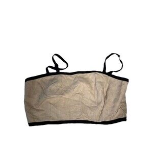 House of Harlow 1960 Crop Top Linen Rayon beige/black Adjustable Tank NWT Medium